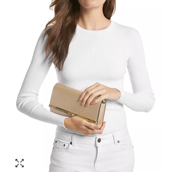 MICHAEL MICHAEL KORS Mona East West Large Leather Clutch - Picture 4 of 11